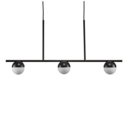 Nordlux Contina Metal Pendant Rail Light Hand Blown Glass Black,mains - thumbnail 2