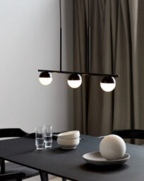 Nordlux Contina Metal Pendant Rail Light Hand Blown Glass Black,mains - thumbnail 8