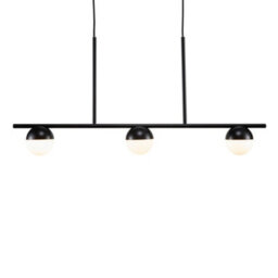 Nordlux Contina Metal Pendant Rail Light Hand Blown Glass Black,mains - thumbnail 7