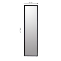 Black Rectangular Wall-Mounted Full Length Framed Mirror, (H)125Cm (W)34Cm - thumbnail 6