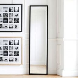 Black Rectangular Wall-Mounted Full Length Framed Mirror, (H)125Cm (W)34Cm - thumbnail 5