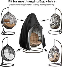 (Black, 190 X 115 Cm) Hanging Chair Cover, Garden Rattan Wicker Waterproof Chair, Protective Cover For Egg - thumbnail 2