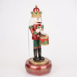 Shatchi 30Cm Musical Box Wooden Nutcrackers Soldiers Figures Animated Clockwork Puppet Figurines Christmas Decoration Ornament - thumbnail 2