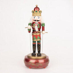 Shatchi 30Cm Musical Box Wooden Nutcrackers Soldiers Figures Animated Clockwork Puppet Figurines Christmas Decoration Ornament - thumbnail 1