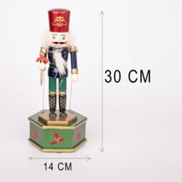 Shatchi 30Cm Musical Box Wooden Nutcrackers Soldiers Figures Animated Clockwork Puppet Figurines Christmas Decoration Ornament - thumbnail 5