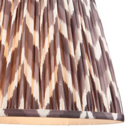 Loops Set Of 2 Elegant Handcrafted Pearl Grey Tapered Lamp Shades With Zigzag Pattern - thumbnail 2