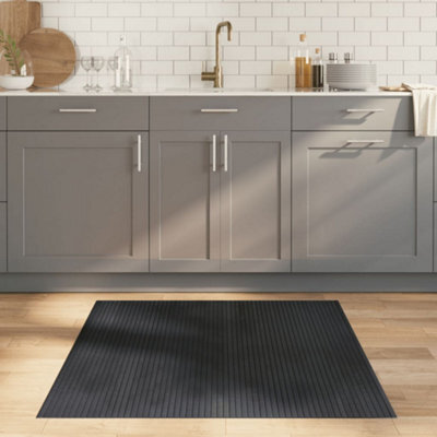 Berkfield Rug Square Grey 100X100 Cm Bamboo - image 1