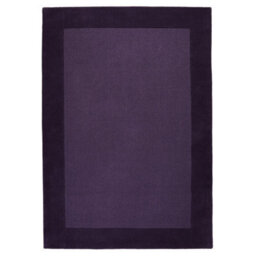 Handmade Luxurious Easy To Clean Modern Wool Bordered Purple Plain Wool Living Room & Bedroom Rug-160Cm X 230Cm - thumbnail 6