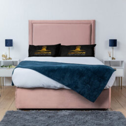 UKBEDFURNITURE Ascot Pink Plush Divan Bed 2 Foot End Drawers With 10 Inch Orthopaedic Mattress & 26 Inch Headboard - thumbnail 2