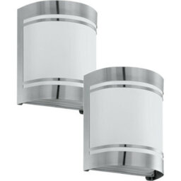 2 Pack Ip44 Outdoor Stainless Steel Wall Lights - Modern 40W E27 Porch Lamps
