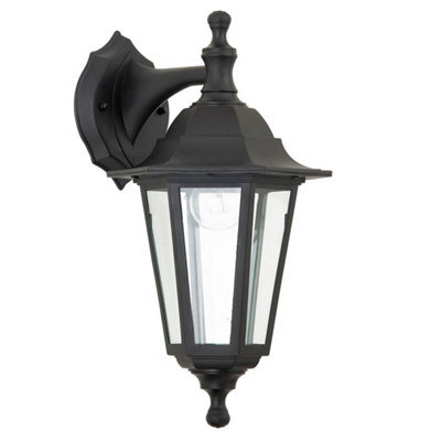 Luminosa Lighting Luminosa Bayswater 1 Light Outdoor Wall Lantern Clear Glass, Black Polypropylene Ip44, E27 - image 1
