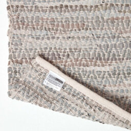 Homescapes Grey Real Leather Handwoven Diamond Pattern Rug, 150 X 240 Cm - thumbnail 5
