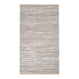 Homescapes Grey Real Leather Handwoven Diamond Pattern Rug, 150 X 240 Cm - thumbnail 2