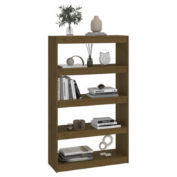Berkfield Book Cabinet/room Divider Honey Brown 80X30X135.5 Cm Wood Pine - thumbnail 4