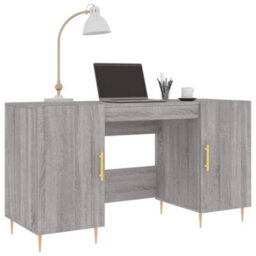 Berkfield Desk Grey Sonoma 140X50X75 Cm Engineered Wood - thumbnail 3
