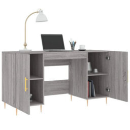 Berkfield Desk Grey Sonoma 140X50X75 Cm Engineered Wood - thumbnail 4