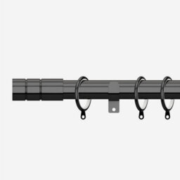 Black Nickel 28mm Barrel Fixed Length Metal Curtain Pole  95Cm