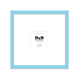 "9X9"" Light Blue Picture Frame - 9X9"" Square Frame With 5X5"" Mount For 9X9""/5X5"" Pictures Moderrn Style Thin Edge, 1 Pack" - thumbnail 1