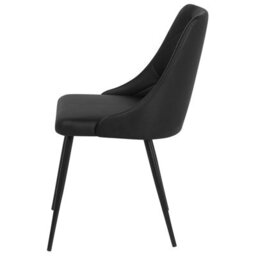 Beliani Set Of 2 Dining Chairs Valerie Faux Leather Black - thumbnail 7