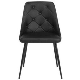 Beliani Set Of 2 Dining Chairs Valerie Faux Leather Black - thumbnail 5