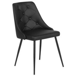 Beliani Set Of 2 Dining Chairs Valerie Faux Leather Black - thumbnail 4