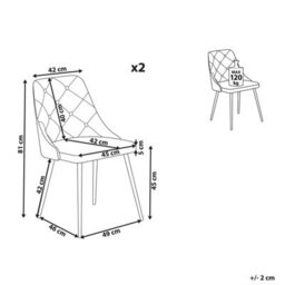 Beliani Set Of 2 Dining Chairs Valerie Faux Leather Black - thumbnail 3