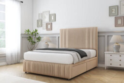 "Sloomy Kingsley Pebble Plush Divan Bed Set 2 Drawers Left Side - 54"" Floor Standing  & 12"" Footboard 4' Small Double" - thumbnail 2