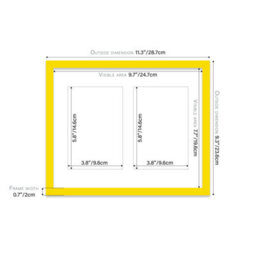 10X8 Inch 2 Opening Photo Collage Frame, Display Two 6X4 Inch Photos, Multi Aperture Family Picture Frame, Yellow - thumbnail 4