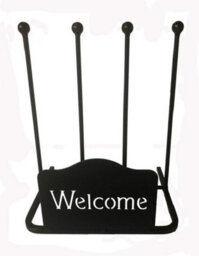 Poppy Forge 2 Pair Boot Rack - Welcome - Steel - L29 X W39 X H48 Cm - Black