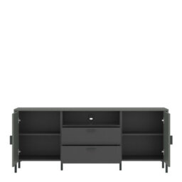 Furniture To Go Arundel Tv Cabinet 2 Door 2 Drawer 158Cm Wide In Green/grey - thumbnail 2