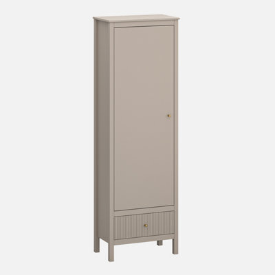 Heze Furniture Kleo Tall Shelving Storage Unit With 1 Door - Taupe - image 1
