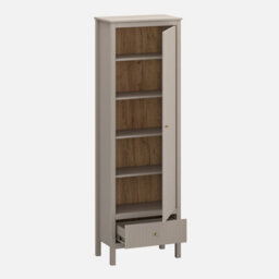 Heze Furniture Kleo Tall Shelving Storage Unit With 1 Door - Taupe - thumbnail 5
