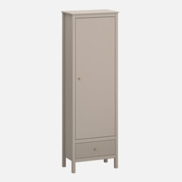 Heze Furniture Kleo Tall Shelving Storage Unit With 1 Door - Taupe - thumbnail 4