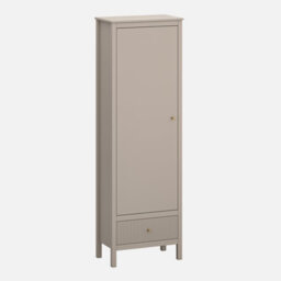 Heze Furniture Kleo Tall Shelving Storage Unit With 1 Door - Taupe - thumbnail 1