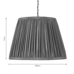 Harbour Studio Serena Charcoal Cotton Effect Pleated Conical Lamp Shade (D)30Cm - thumbnail 7