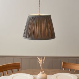 Harbour Studio Serena Charcoal Cotton Effect Pleated Conical Lamp Shade (D)30Cm - thumbnail 6