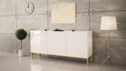 Arte Ginax Sideboard Cabinet In White Gloss & White Matt - Premium Laminated Board - W160Cm X H76Cm X D37Cm - thumbnail 5