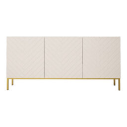 Arte Ginax Sideboard Cabinet In White Gloss & White Matt - Premium Laminated Board - W160Cm X H76Cm X D37Cm