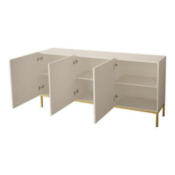 Arte Ginax Sideboard Cabinet In White Gloss & White Matt - Premium Laminated Board - W160Cm X H76Cm X D37Cm - thumbnail 2
