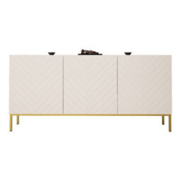 Arte Ginax Sideboard Cabinet In White Gloss & White Matt - Premium Laminated Board - W160Cm X H76Cm X D37Cm - thumbnail 3