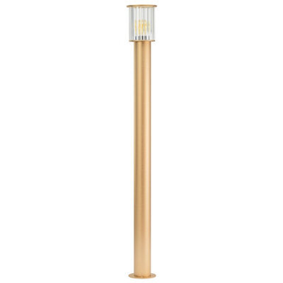 Luminosa Lighting Luminosa Norfolk 124Cm Outdoor Bollard Gold, Clear Glass E27, Ip44 - image 1