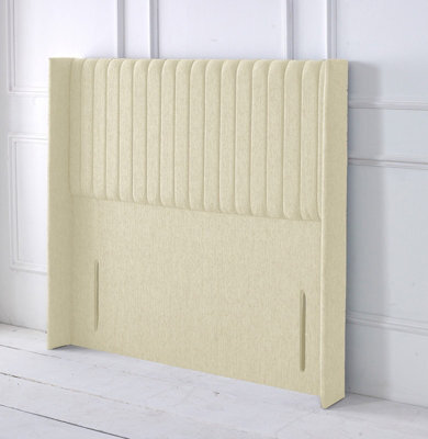 "Adore Designs Multipanel Winged Chenille 4Ft Small Double 50"" Headboard - Cream"