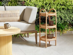 Beliani Side Table Troolie Rattan Natural - thumbnail 2