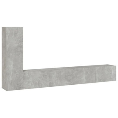 Berkfield Classic 3 Piece Tv Cabinet Set Concrete Grey Engineered Wood - image 1