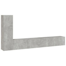 Berkfield Classic 3 Piece Tv Cabinet Set Concrete Grey Engineered Wood - thumbnail 1