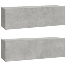 Berkfield Classic 3 Piece Tv Cabinet Set Concrete Grey Engineered Wood - thumbnail 5