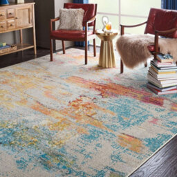 Modern Abstract Rug, 6mm Thickness Graphics Rug, Stain-Resistant Turkish Rug For Bedroom, & Dining Room-61Cm X 183Cm (Runner) - thumbnail 2