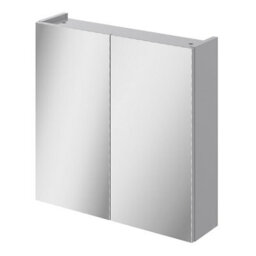 Veleka Gloss Grey Double Bathroom Cabinet With Mirrored Door (H)540mm (W)550mm - thumbnail 1