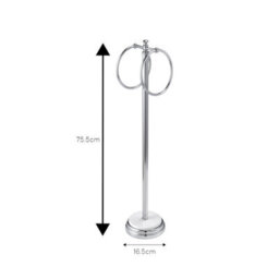 Showerdrape Opera 3 Piece Bathroom Accessory Set Toilet Roll Holder & Towel Ring & Toilet Brush - thumbnail 8