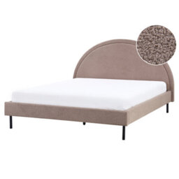 Beliani Bed Boucle Margut 160 X 200 Cm (Eu King Size) Taupe - thumbnail 1
